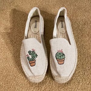 Soludos Women's Cream Espadrilles with Cactus Embroidery